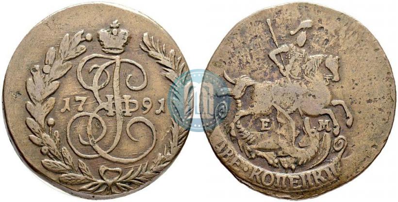 Picture 2 kopecks 1791 year ЕМ 