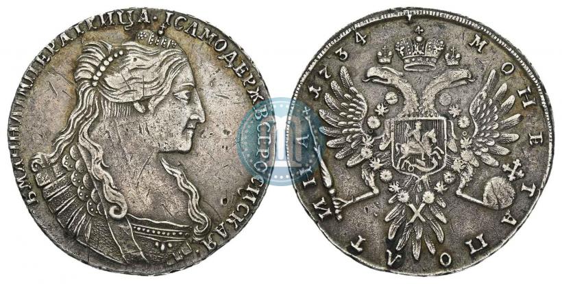 Picture Poltina 1734 year  "Type of 1735"