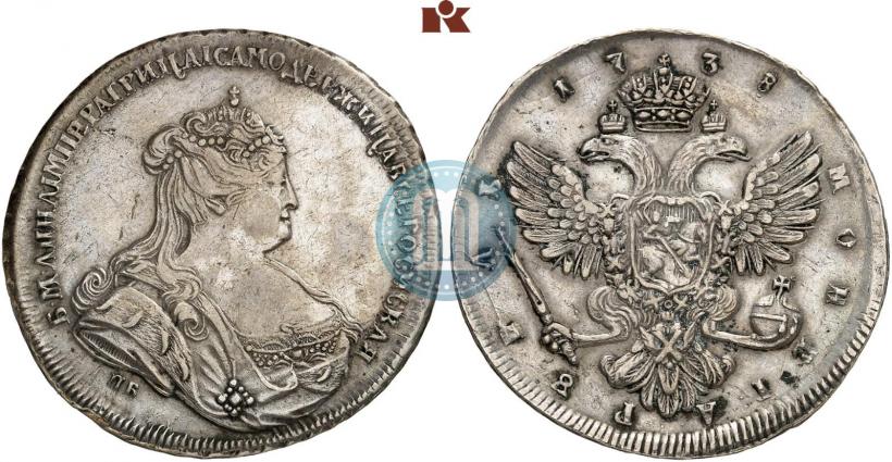 Picture 1 rouble 1738 year СПБ "Petersburg type"