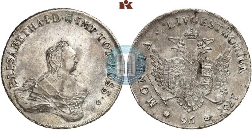 Picture 96 kopecks 1757 year  "For Livonia"