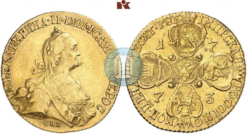 Picture 10 roubles 1773 year СПБ 