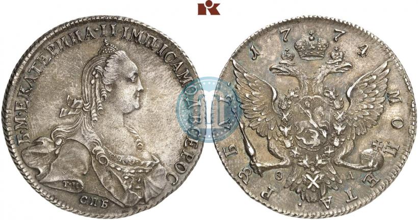Picture 1 rouble 1774 year СПБ-ФЛ 