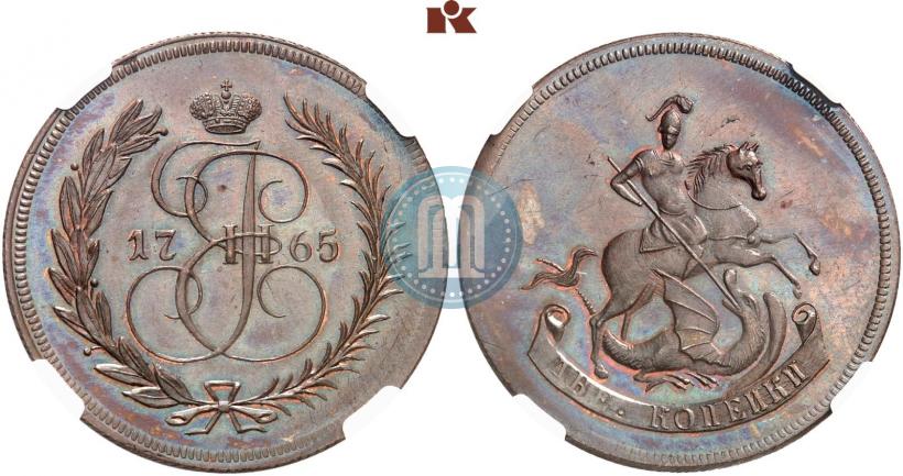 Picture 2 kopecks 1765 year  