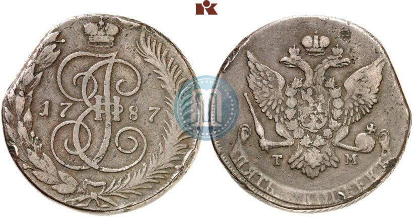 Фото 5 копеек 1787 года ТМ 