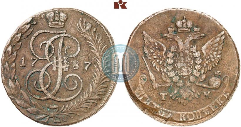 Picture 5 kopecks 1787 year ТМ 