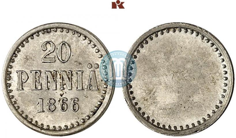 Picture 20 pennia 1866 year  "Pattern"