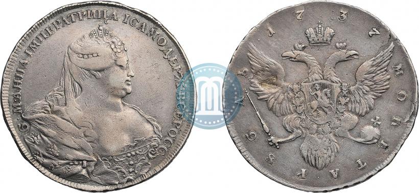 Фото 1 рубль 1737 года  "Работы Гедлингера"