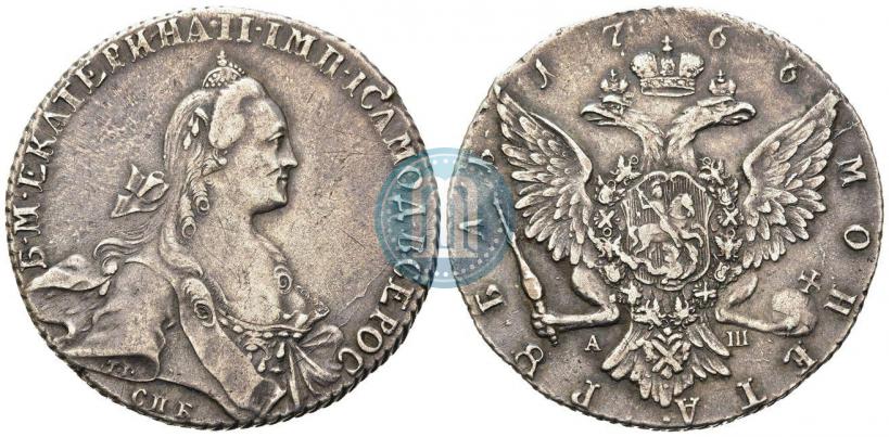 Picture 1 rouble 1766 year СПБ-АШ 