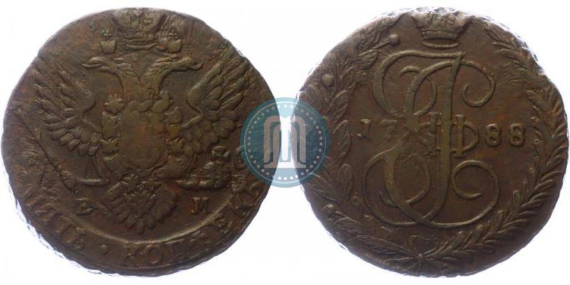 Фото 5 копеек 1788 года ЕМ 