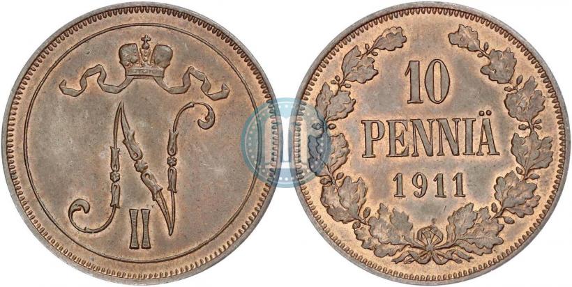 Фото 10 пенни 1911 года  