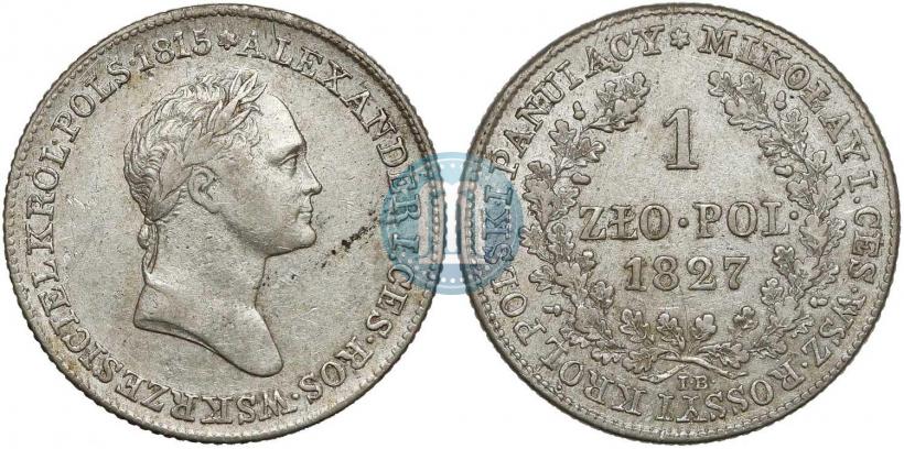 Picture 1 złoty 1827 year IB 
