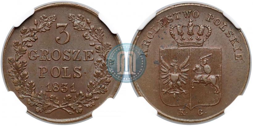 Picture 3 grosze 1831 year KG "Polish uprising"