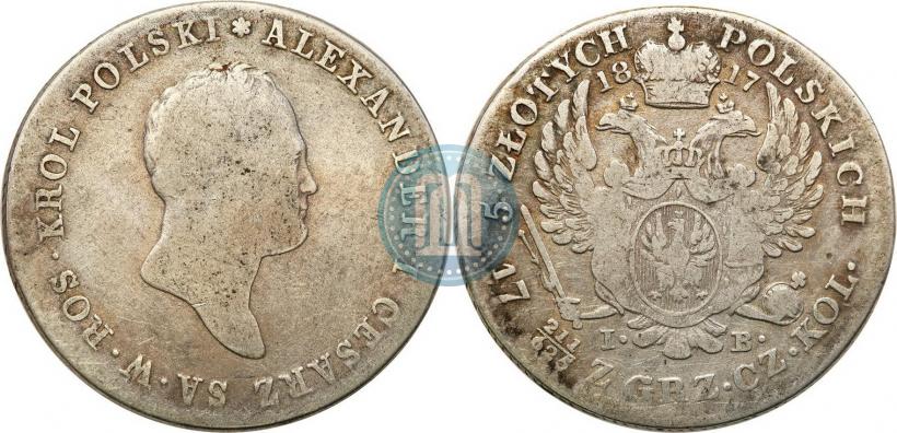 Фото 5 злотых 1817 года IB 