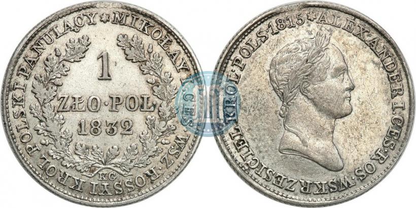 Picture 1 złoty 1832 year KG 