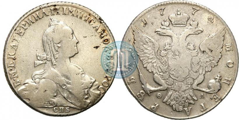 Picture 1 rouble 1774 year СПБ-ФЛ 
