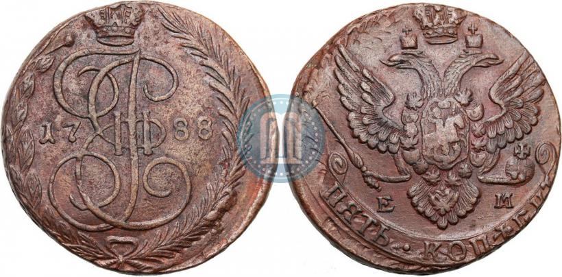 Фото 5 копеек 1788 года ЕМ 