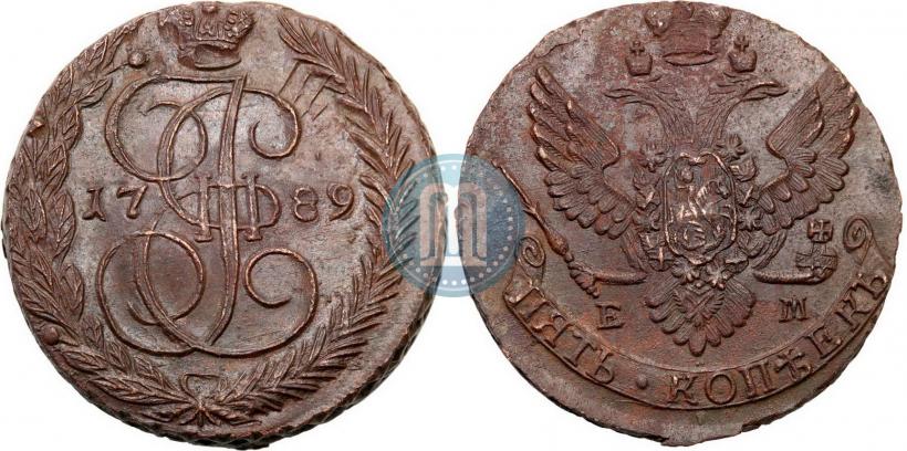 Фото 5 копеек 1789 года ЕМ 