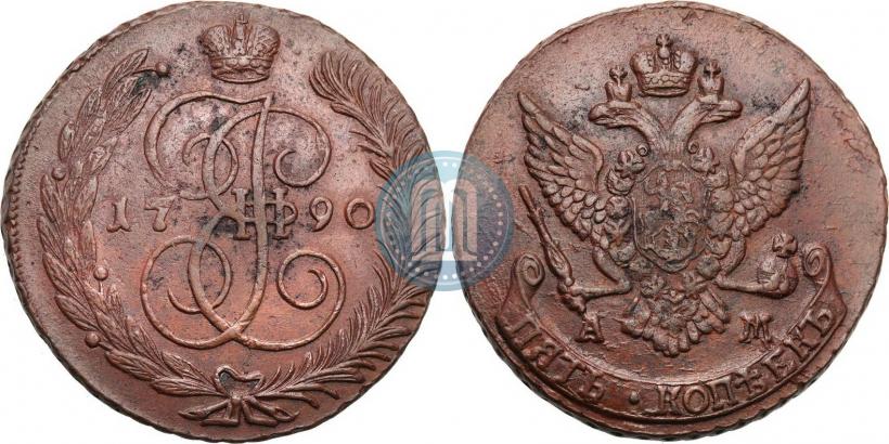 Picture 5 kopecks 1790 year АМ 