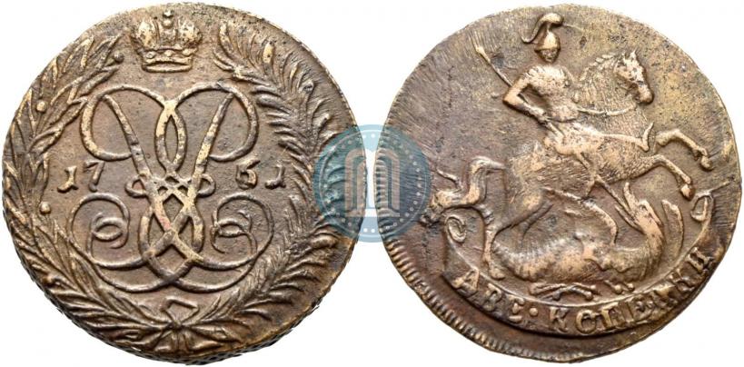 Фото 2 копейки 1761 года  "Номинал под Св. Георгием"