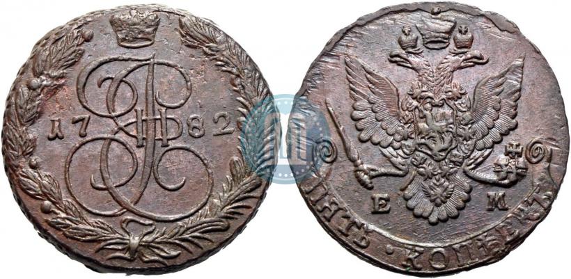 Picture 5 kopecks 1782 year ЕМ 