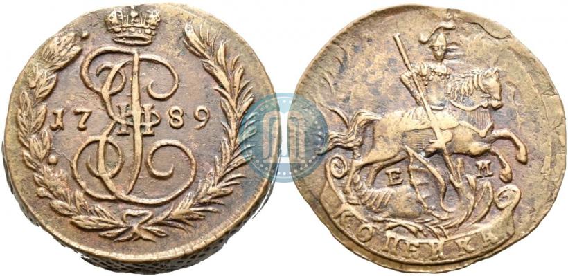 Picture 1 kopeck 1789 year ЕМ 