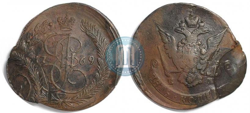 Фото 5 копеек 1769 года ЕМ 