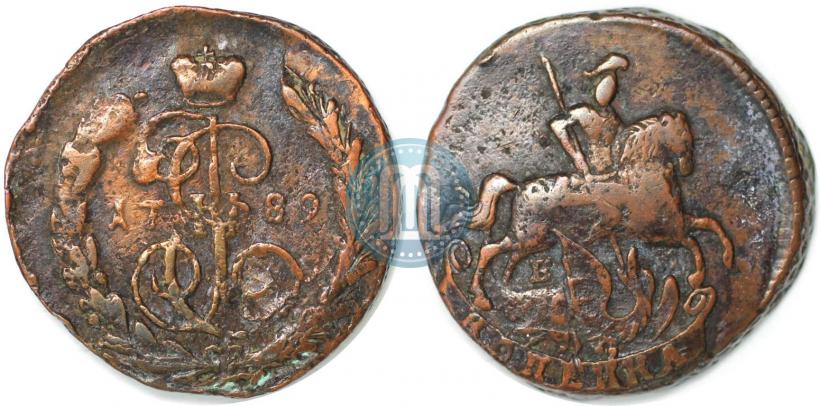 Picture 1 kopeck 1789 year ЕМ 