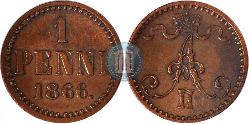 Picture 1 penni 1866 year  