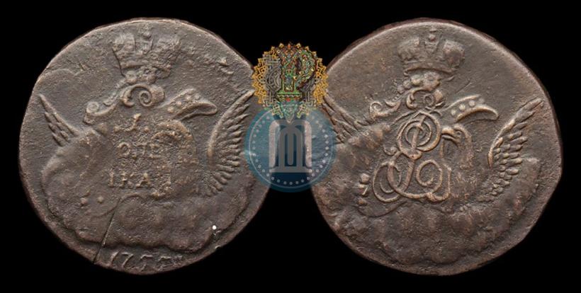Фото 1 копейка 1755 года  