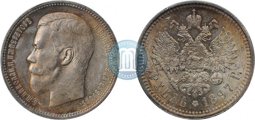 Picture 1 rouble 1897 year (АГ) 
