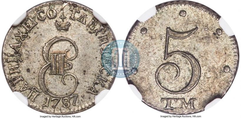 Picture 5 kopecks 1787 year ТМ 