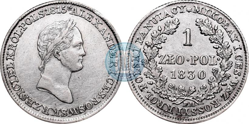 Picture 1 złoty 1830 year FH 