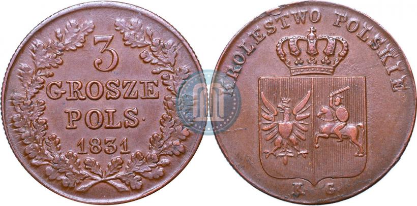 Picture 3 grosze 1831 year KG "Polish uprising"