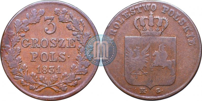 Picture 3 grosze 1831 year KG "Polish uprising"