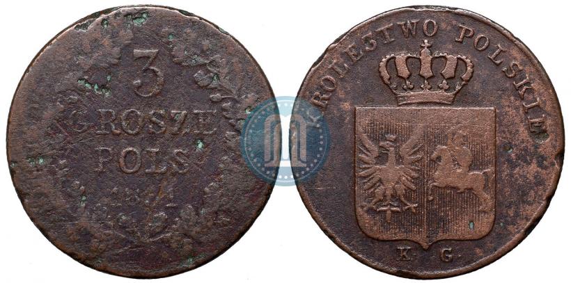 Picture 3 grosze 1831 year KG "Polish uprising"