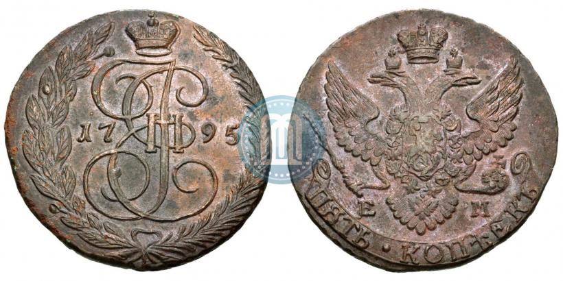 Picture 5 kopecks 1795 year ЕМ 