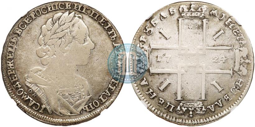 Picture 1 rouble 1724 year OK "Portrait in ancient armour"