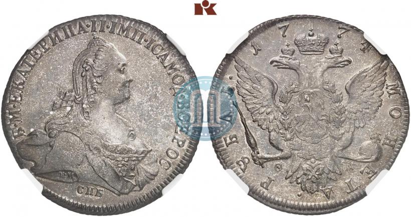Picture 1 rouble 1774 year СПБ-ФЛ 