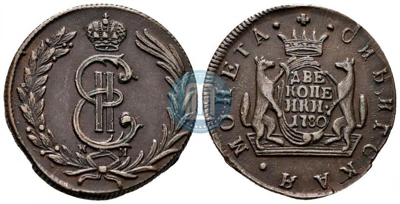 Picture 2 kopecks 1780 year КМ 