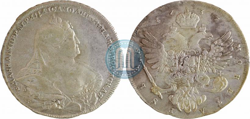 Picture 1 rouble 1737 year  "Moscow type"