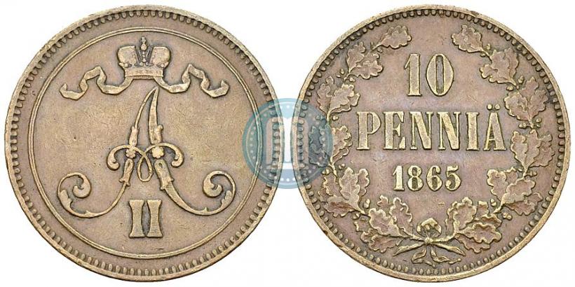 Фото 10 пенни 1875 года  