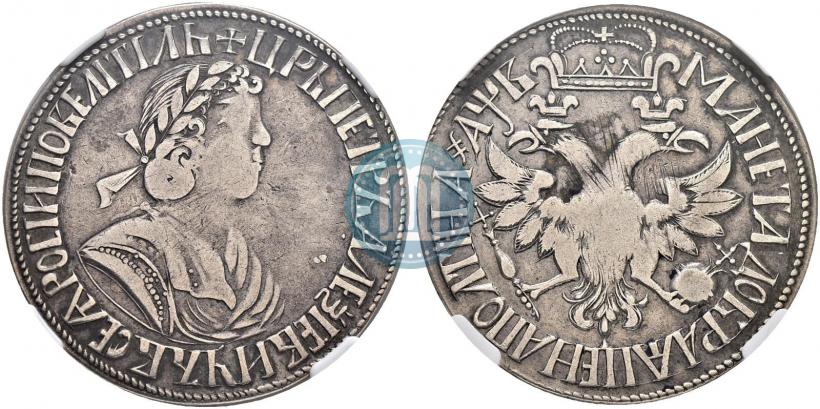 Фото Полтина 1702 года  "С лентой у венка"