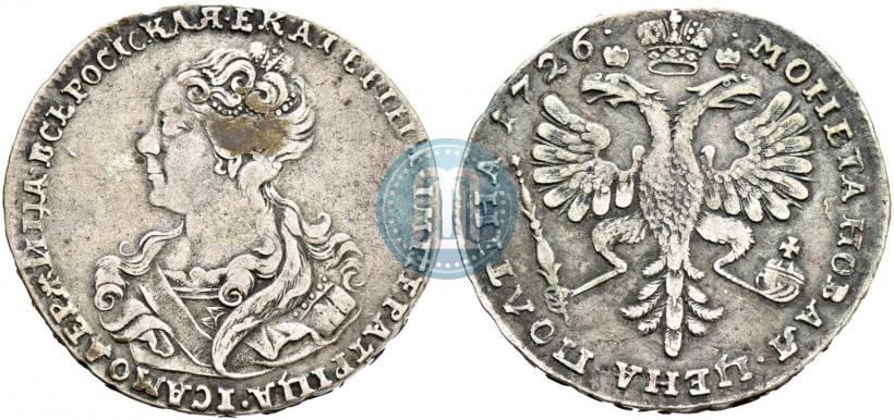 Picture Poltina 1726 year  "Moscow type, portrait turned to the left"