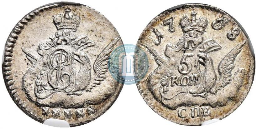 Фото 5 копеек 1758 года СПБ 