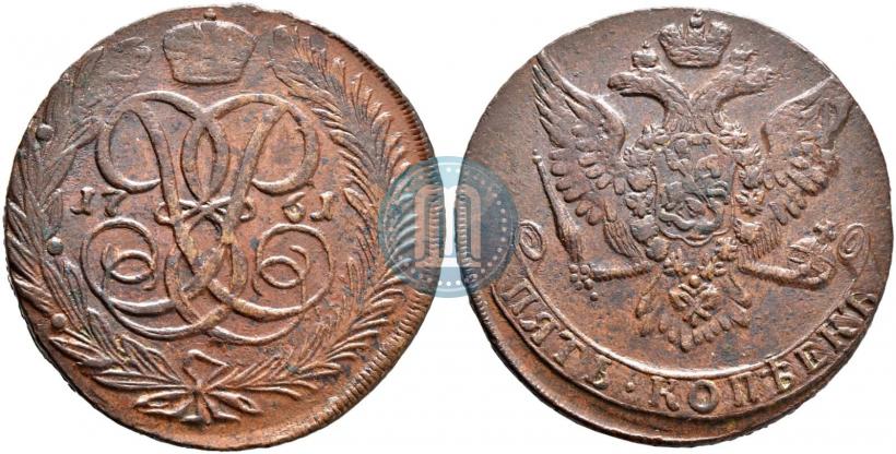 Picture 5 kopecks 1761 year  