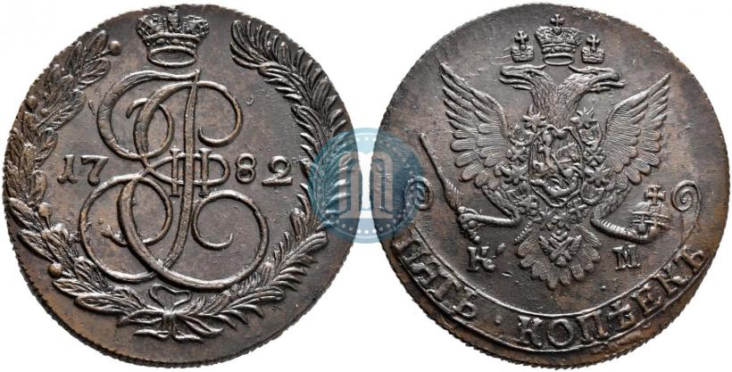 Фото 5 копеек 1782 года КМ 