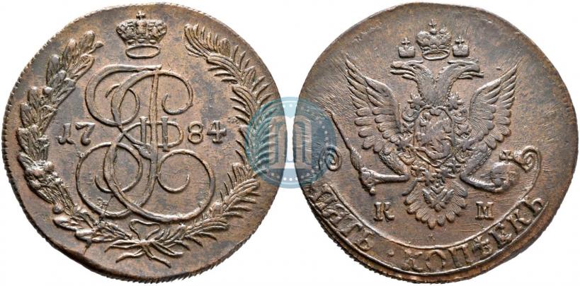 Фото 5 копеек 1784 года КМ 