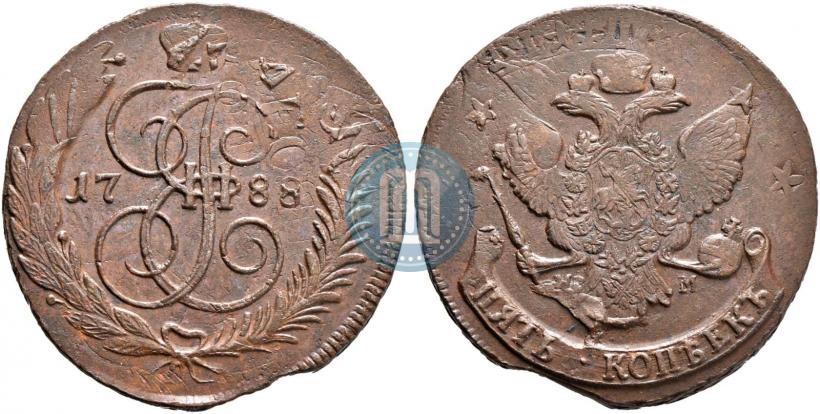 Фото 5 копеек 1788 года ММ 