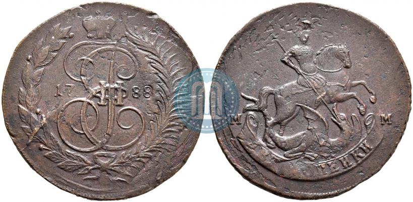 Фото 2 копейки 1788 года ММ 