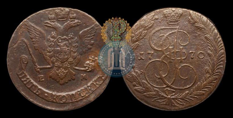 Picture 5 kopecks 1770 year ЕМ 
